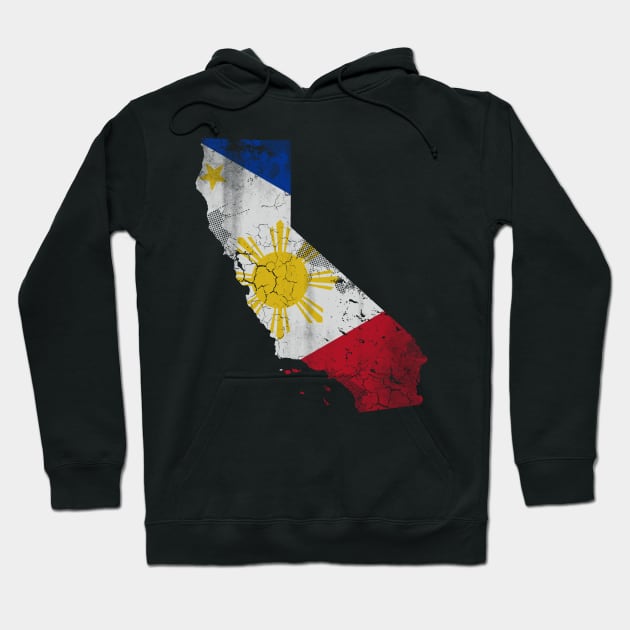 California State Map Filipino American Flag Philippines Hoodie by E